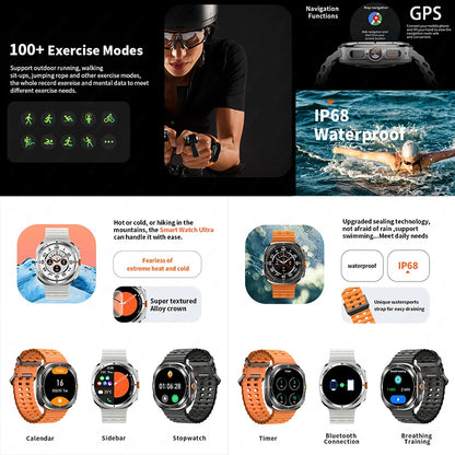Smart Watch For Samsung Galaxy Watch 7 Ultra New GPS Compass NFC Smartwatch Man Outdoor Sports Bluetooth call Smart Watches Men