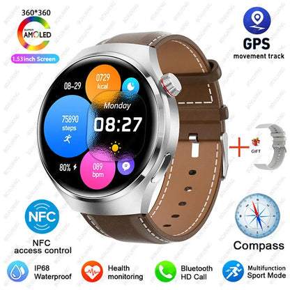 For Huawei Watch 4 Pro Smart Watch Men GPS Sports Tracker NFC  1.53" HD Screen Health Monitor Watches Bluetooth Call SmartWatch