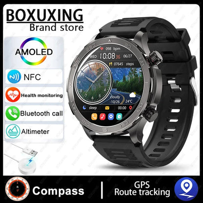 2024 New For Huawei GPS Smart Watch Men Bluetooth Call Sport Waterproof Watches Heart Rate NFC Compass Altituden Smartwatch Man