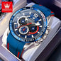OLEVS Quartz Watch For Men 2023 New Fashion Silicone Strap Waterproof Luminous Date Week Display Sports Wristwatch Reloj Hombre