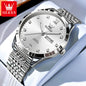 OLEVS High Quality Original Watch for Men Stainless Steel Waterproof Dual Calendar Luminous Quartz Fashion Men's Wrist Watches