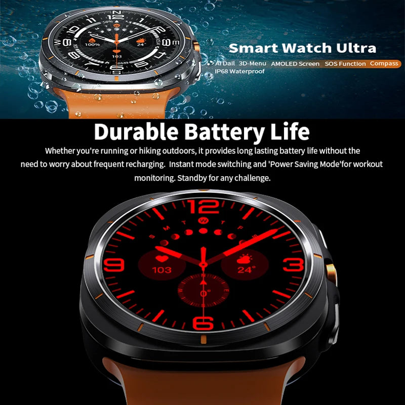 Smart Watch For Samsung Galaxy Watch 7 Ultra New GPS Compass NFC Smartwatch Man Outdoor Sports Bluetooth call Smart Watches Men