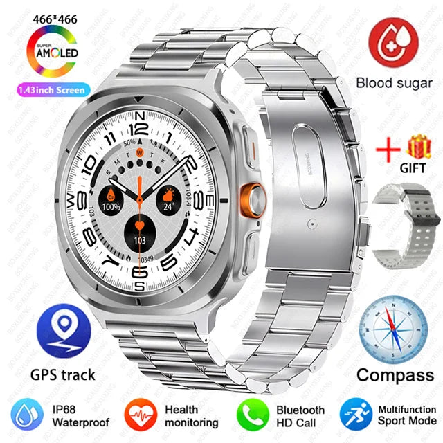Smart Watch For Samsung Galaxy Watch 7 Ultra New GPS Compass NFC Smartwatch Man Outdoor Sports Bluetooth call Smart Watches Men