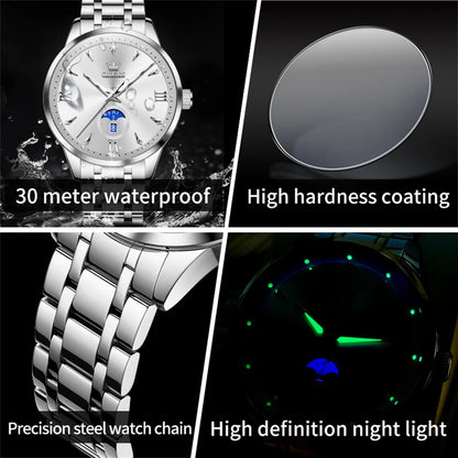 OLEVS Top Brand Fashion Business Men Watch Best Selling High Quality Original Waterproof Stainless Steel Quartz Wrist Watch Men