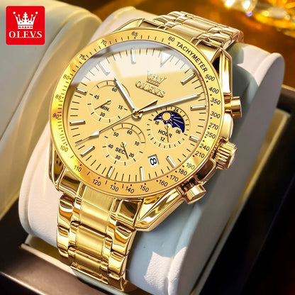 OLEVS Best Selling Original Watches for Men  High Quality Stainless Steel Multifunction Mens Watch Fashion Trend Wrist Watch Men