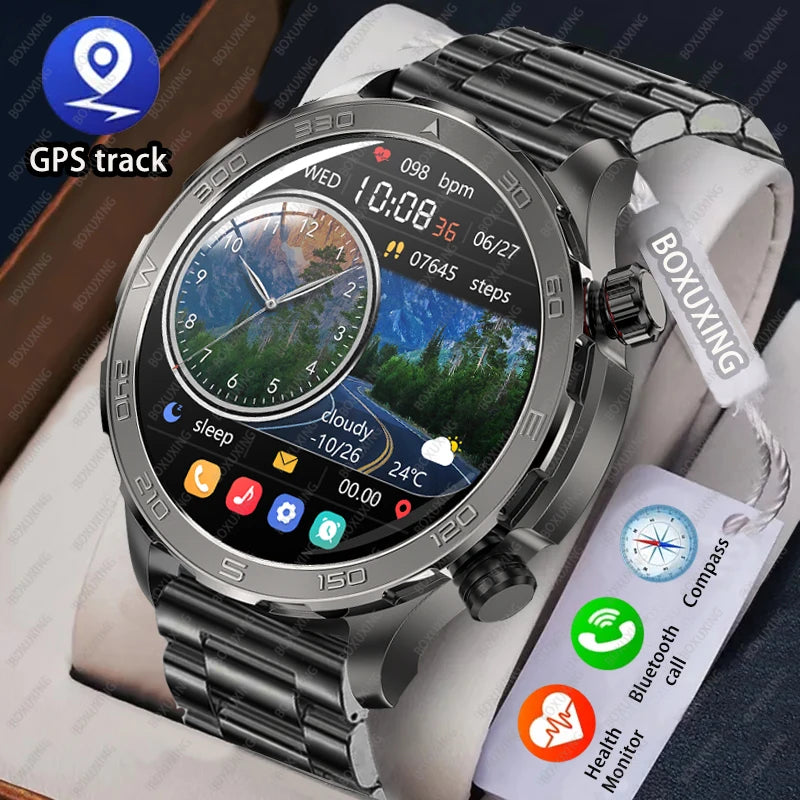 2024 New For Huawei GPS Smart Watch Men Bluetooth Call Sport Waterproof Watches Heart Rate NFC Compass Altituden Smartwatch Man