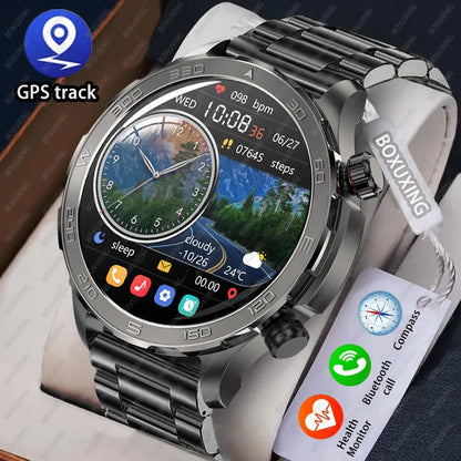 2024 New For Huawei GPS Smart Watch Men Bluetooth Call Sport Waterproof Watches Heart Rate NFC Compass Altituden Smartwatch Man