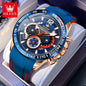 OLEVS Quartz Watch For Men 2023 New Fashion Silicone Strap Waterproof Luminous Date Week Display Sports Wristwatch Reloj Hombre