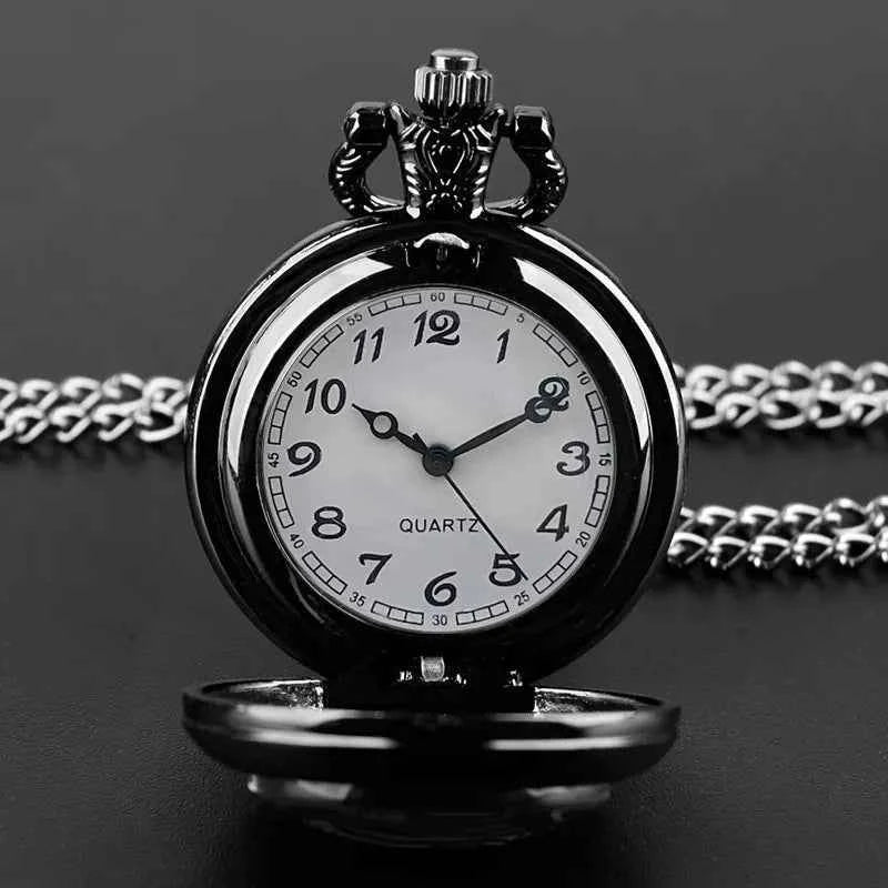 Vintage Classic Route 66 American Highway Pocket Watch Design with Dual-Tone Black Colors, Precise Quartz Movement  Watch Gift