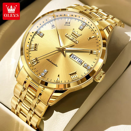 OLEVS Casual Fashion Business Men Watch Best Selling High Quality Original Waterproof Luxury Automatic Mechanical Watch for Men