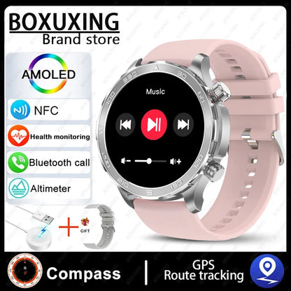 2024 New For Huawei GPS Smart Watch Men Bluetooth Call Sport Waterproof Watches Heart Rate NFC Compass Altituden Smartwatch Man