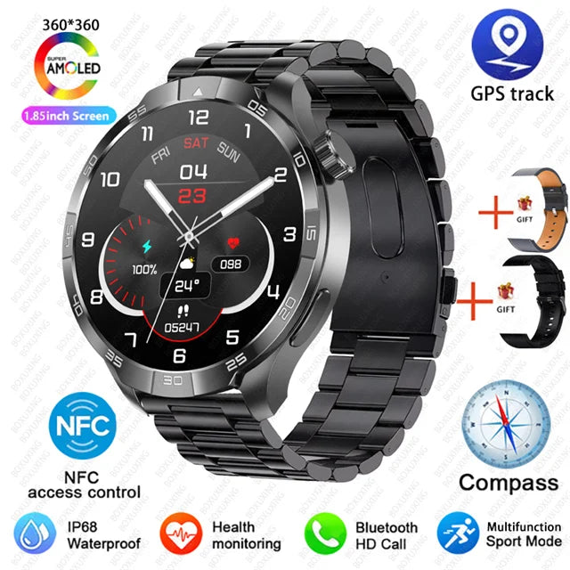 For Huawei New Watch 4 Pro Upgrade 1.85" AMOLED Smart Watch Men GPS Outdoor Sports Watch NFC Health Monitor BT Call Smartwatch