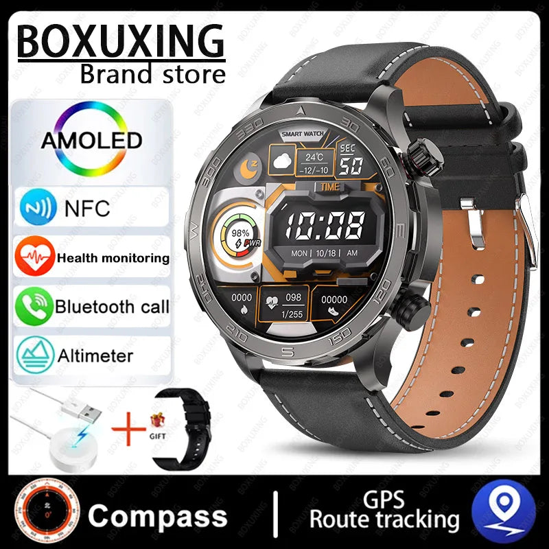 2024 New For Huawei GPS Smart Watch Men Bluetooth Call Sport Waterproof Watches Heart Rate NFC Compass Altituden Smartwatch Man