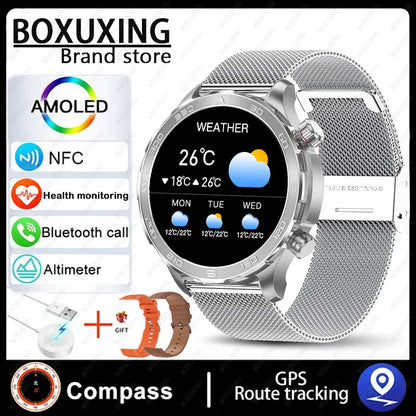 2024 New For Huawei GPS Smart Watch Men Bluetooth Call Sport Waterproof Watches Heart Rate NFC Compass Altituden Smartwatch Man