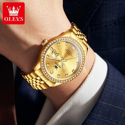 OLEVS Top Brand Luxury Men's Wrist Watches High Quality Casual Fashion Waterproof Calendar Luminous Quartz Original Men Watch