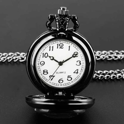 Vintage Inspired Double Dragon Pocket Watch Design with Dual-Tone Golden and Silvery Colors, Precise Quartz Movement  Watch
