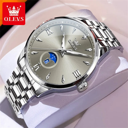 OLEVS Top Brand Fashion Business Men Watch Best Selling High Quality Original Waterproof Stainless Steel Quartz Wrist Watch Men