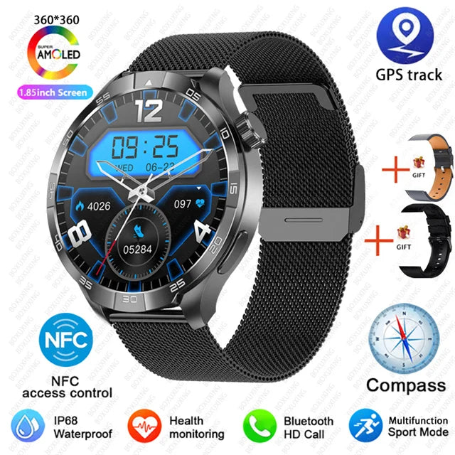 For Huawei New Watch 4 Pro Upgrade 1.85" AMOLED Smart Watch Men GPS Outdoor Sports Watch NFC Health Monitor BT Call Smartwatch