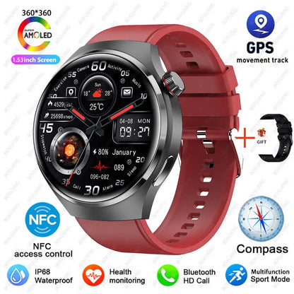 For Huawei Watch 4 Pro Smart Watch Men GPS Sports Tracker NFC  1.53" HD Screen Health Monitor Watches Bluetooth Call SmartWatch
