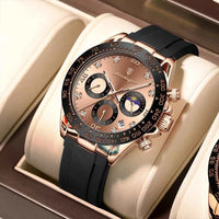 POEDAGAR Luxury Casual Top Brand Watch Business Sport Chronograph Date Luminous Waterproof Silicone Strap Men's Watch Male reloj