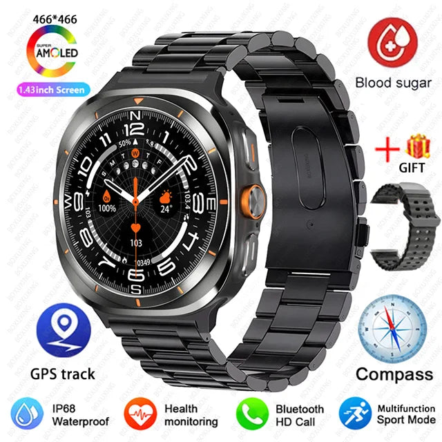 Smart Watch For Samsung Galaxy Watch 7 Ultra New GPS Compass NFC Smartwatch Man Outdoor Sports Bluetooth call Smart Watches Men