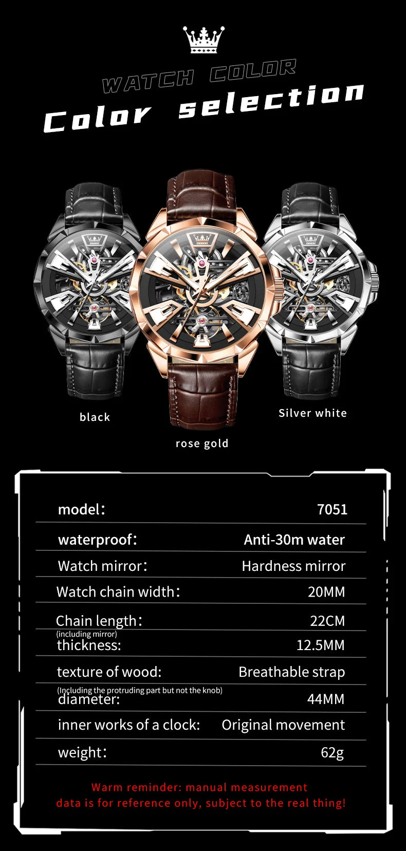 OLEVS Original Fashion Trend Business Men Watch Top Brand High Quality Skeleton Leather Strap Automatic Mechanical Watch for Men