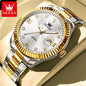 OLEVS Casual Luxury Men Watch Best Selling Fashion Stainless Steel Waterproof Calendar Luminous Quartz Business Wrist Watch Men