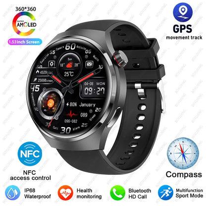 For Huawei Watch 4 Pro Smart Watch Men GPS Sports Tracker NFC  1.53" HD Screen Health Monitor Watches Bluetooth Call SmartWatch
