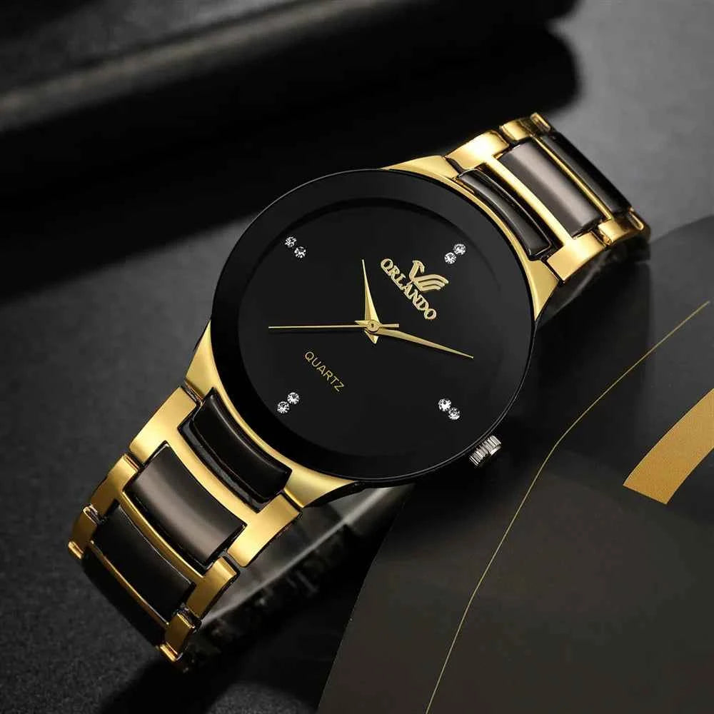 New Classic Fashion Men's Steel Strap Quartz Watch Simple Dial Male Business Style Wristwatch Relogio Masculino