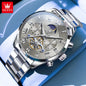 OLEVS Casual Fashion Men Watch High Quality Original Stainless Steel Waterproof Luxury Multifunction Quartz Men's Wrist Watches